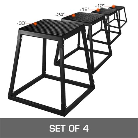 VEVOR 4 PCs Plyo Fitness Box Steel 30